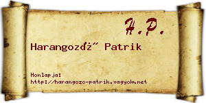 Harangozó Patrik névjegykártya